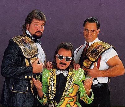 Ted DiBiase with IRS and Jimmy Hart. 